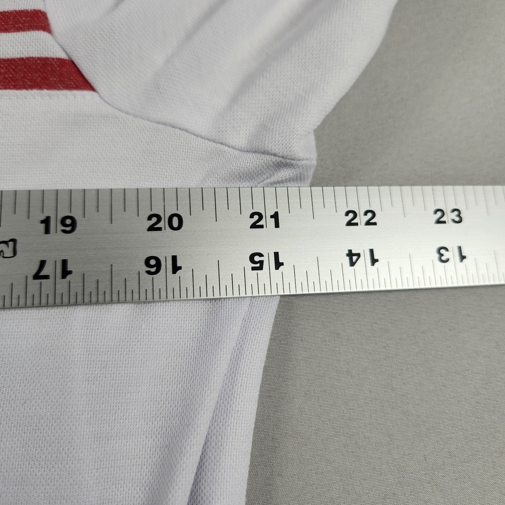Travis Mathew Polo Shirt Mens L White USA Flag Golf Pima Cotton Blend - Picture 4 of 8